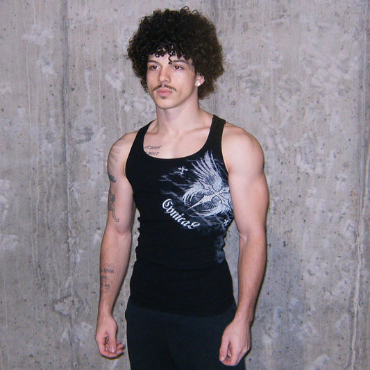 Cynical Black Ribbed Tank Top