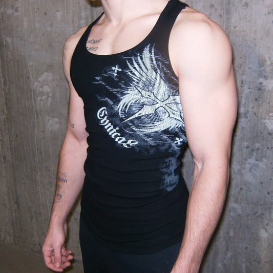 Cynical Black Ribbed Tank Top